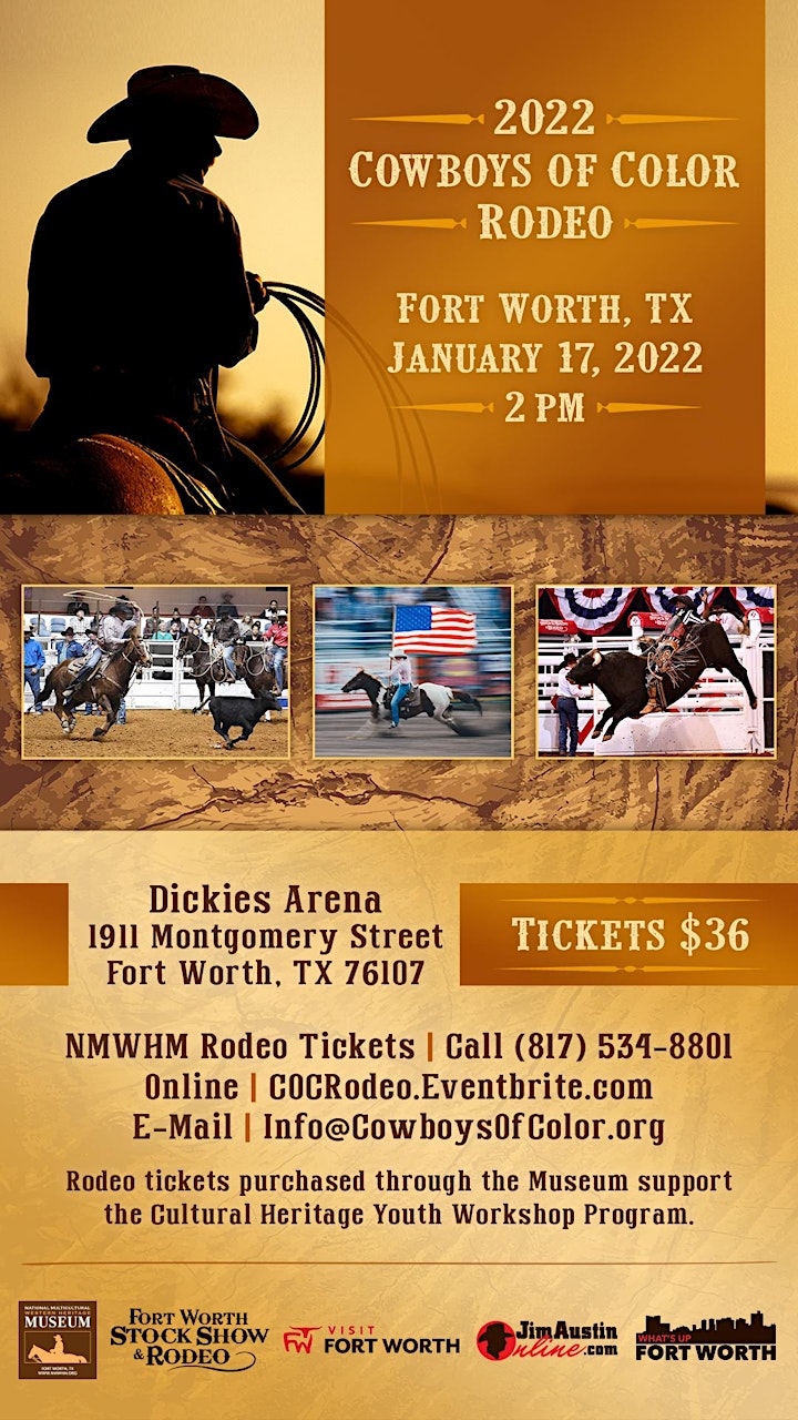 *Sales Closed* Cowboys of Color Rodeo -1/17/2022 @ Dickies Arena in FW image