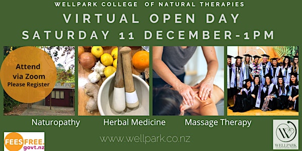 Wellpark College of Natural Therapies ~ Open Day Via Zoom
