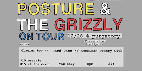 American Poetry Club // Hard Pass // Posture & The Grizzly //  Glacier Boy