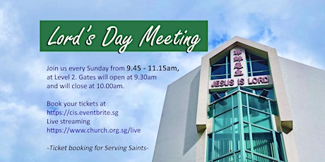 Serving Saints - (DEC) 9.45AM Lord's Day Meeting primary image