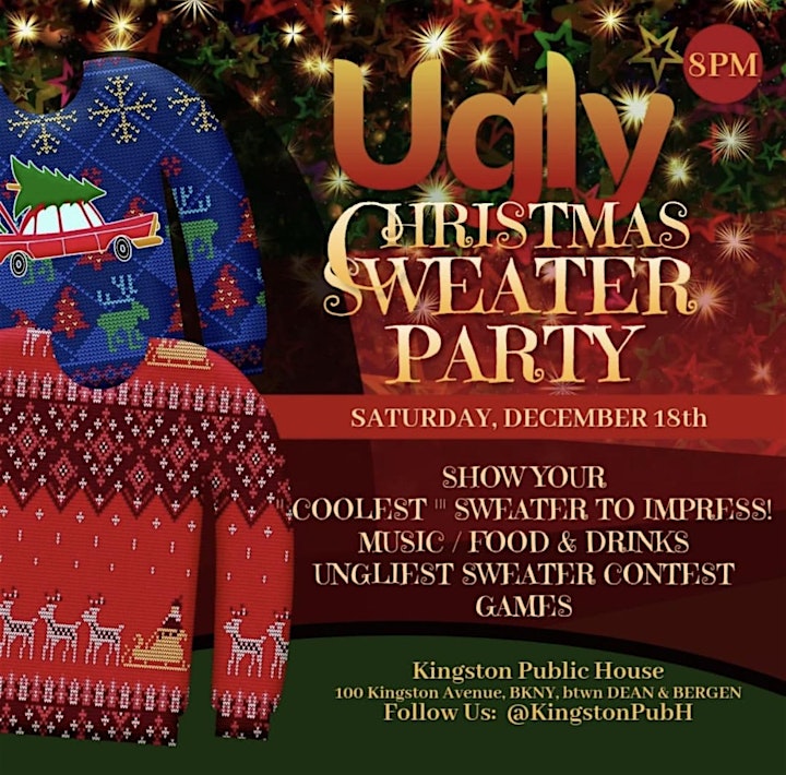 TODAY @ 7PM - EARLY ARRIVAL SUGGESTED ! idonated!! Toy Drive / Ugly Sweater image