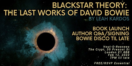Blackstar Theory book launch and Bowie disco tickets