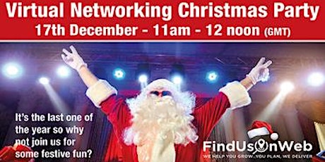 Find Us On Web Virtual Networking Christmas Party 17th Dec 2021 via Zoom primary image