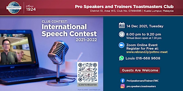 Club International Speech Contest: enjoy an evening of inspiring speeches