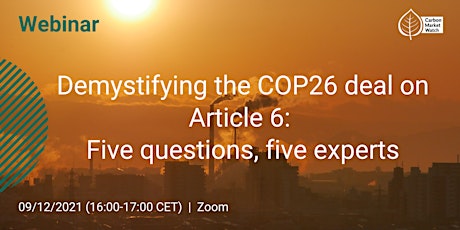 Primaire afbeelding van Demystifying the COP26 deal on Article 6: Five questions, five experts
