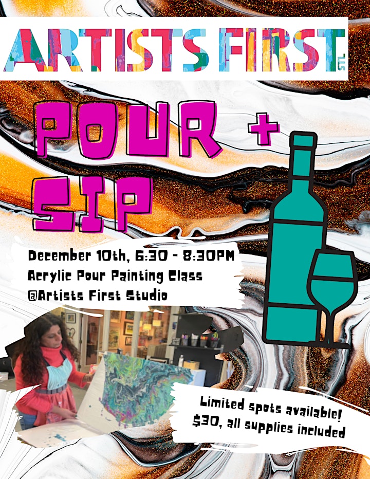 Paint & Sip: Acrylic Pour Painting Class at Artists First Studio image