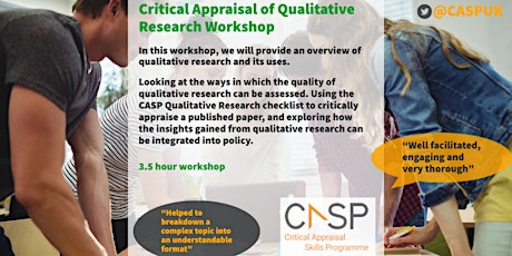 Virtual CASP Workshop - Critical Appraisal of Qualitative Research
