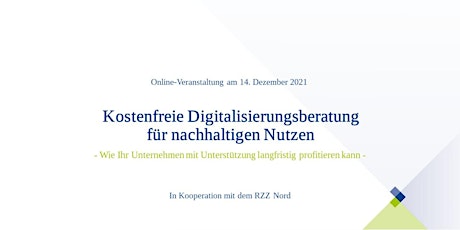 Hauptbild für Kostenfreie Digitalisierungsberatung für nachhaltigen Nutzen