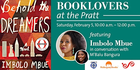 Booklovers at the Pratt featuring Imbolo Mbue tickets