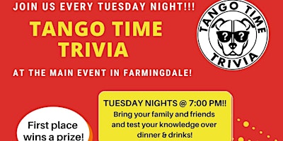 Primaire afbeelding van FREE Tuesday Trivia Show! The Main Event in Farmingdale