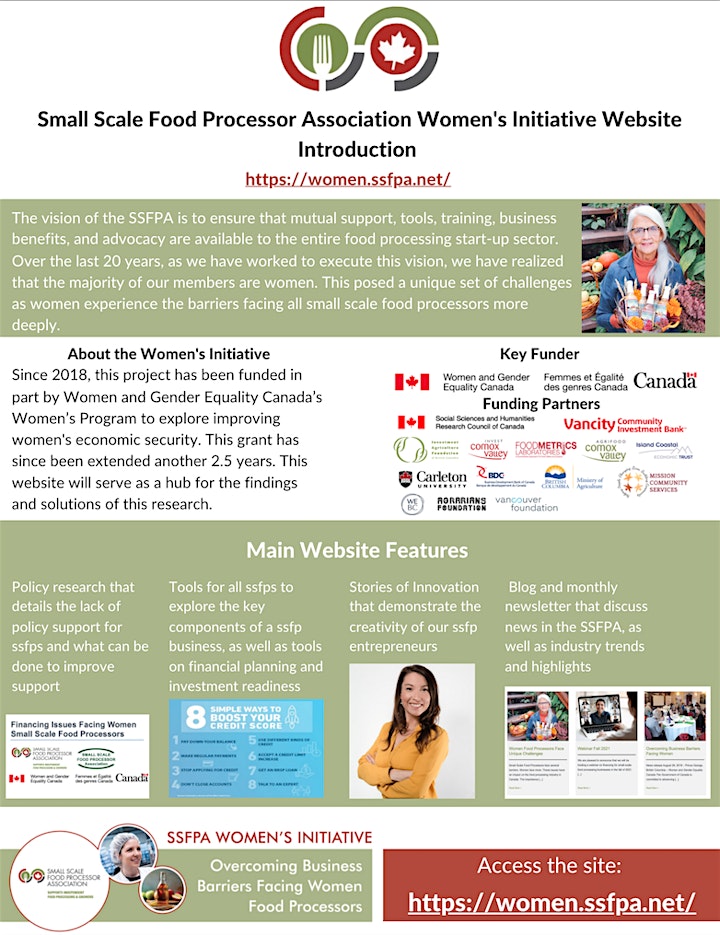 
		Small Scale Food Processor Association Women's Initiative Website Launch image
