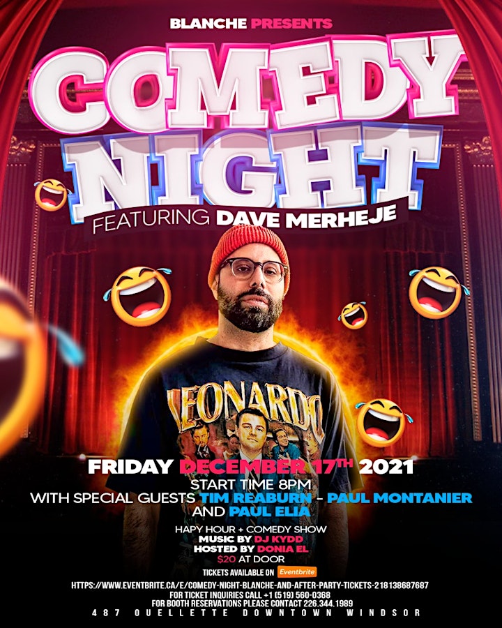 
		Comedy Night @ Blanche featuring Dave Merheje and After Party! image
