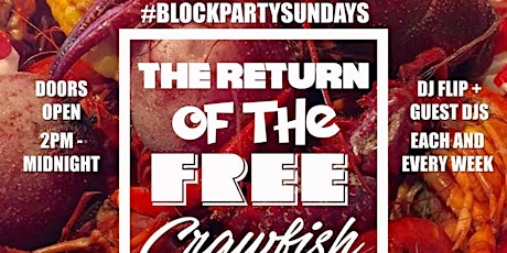 #BlockPartySundays "Daytime Party" @Azure | Free Crawfish primary image