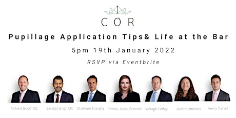 Pupillage  Application Tips and Life at the Bar with 1COR tickets