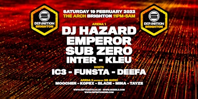 Def:inition Brighton - DJ Hazard, Emperor & Sub Zero Poster