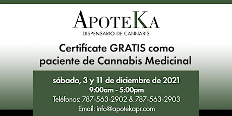 APOTEKA: Certificación de Pacientes de CM (11 de Diciembre 2021) primary image