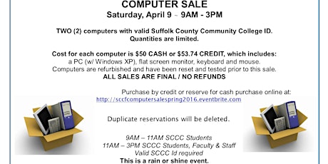 Computer Sale - Suffolk County Community College - CURRENT SCCC ID REQUIRED primary image