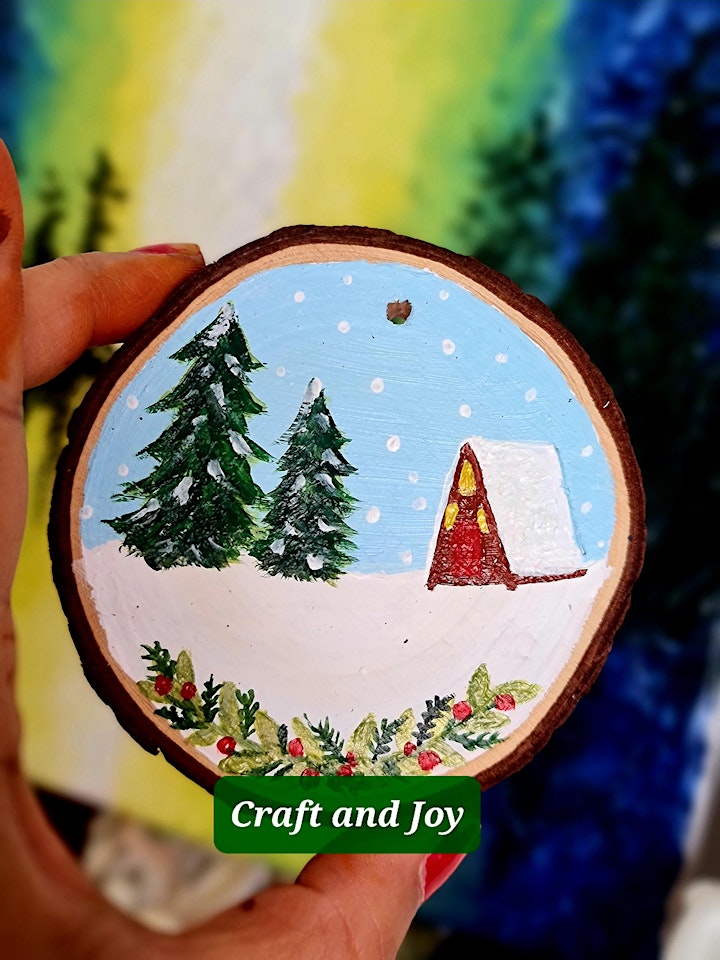 Christmas wooden Ornament painting workshop image