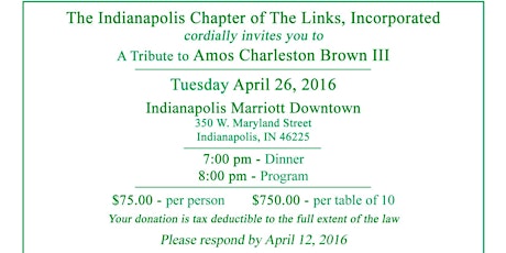 The Indianapolis (IN) Links salute Amos Brown primary image