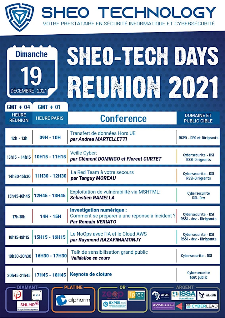 
		Image pour Sheo-tech Days Réunion 2021: sensibilisation à la sécurité informatique 

