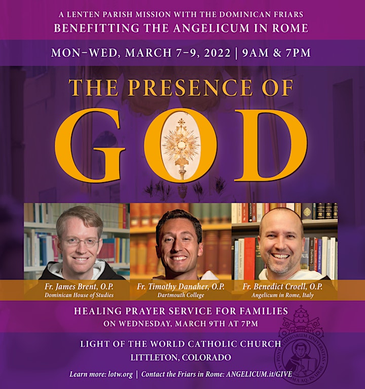 THE PRESENCE OF GOD: Lenten Mission with the Dominicans - Littleton CO image