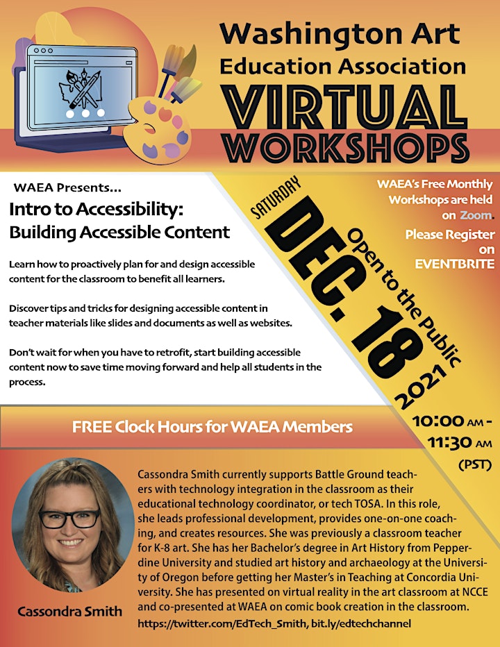
		WAEA Virtual Workshop- Intro to Accessibility: Building Accessible Content image
