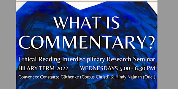 What is Commentary? - Ethical Reading Interdisciplinary Research Seminar