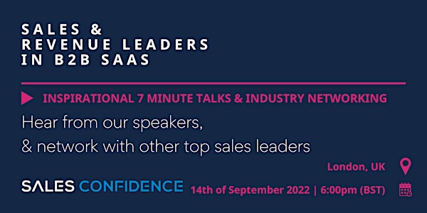 B2B SaaS Sales & Revenue Leaders & Managers - with Sales Confidence