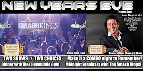 NYE21  Smash Kings 9pm w/ midnight champagne toast and breakfast bar