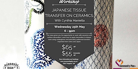 Japanese Tissue Transfer on Ceramic Ware Workshop primary image