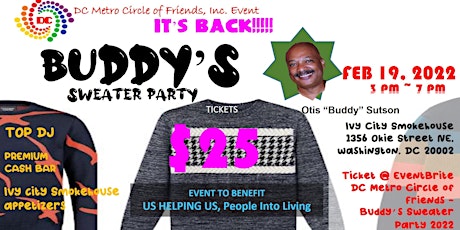 "BUDDY' S SWEATER PARTY 2022" -   Benefit for Us Helping Us, Inc. tickets