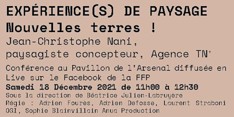 Image principale de EXPÉRIENCE(S) DE PAYSAGE « Nouvelles terres ! » 18 DECEMBRE 2021 - 11h00