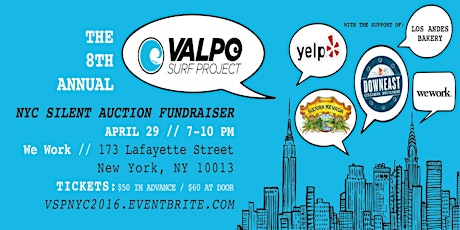 Valpo Surf Project's 8th Annual NYC Silent Auction Fundraiser primary image