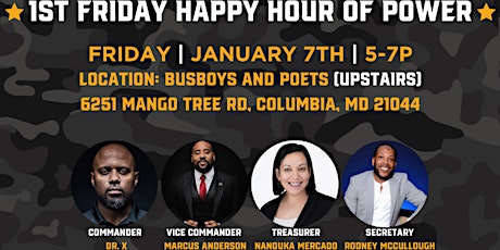 1st Friday Happy Hour of Power @ Busboys & Poets (Columbia) tickets