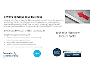 5 Ways To Grow Your Business - Using the Growth Equation tickets