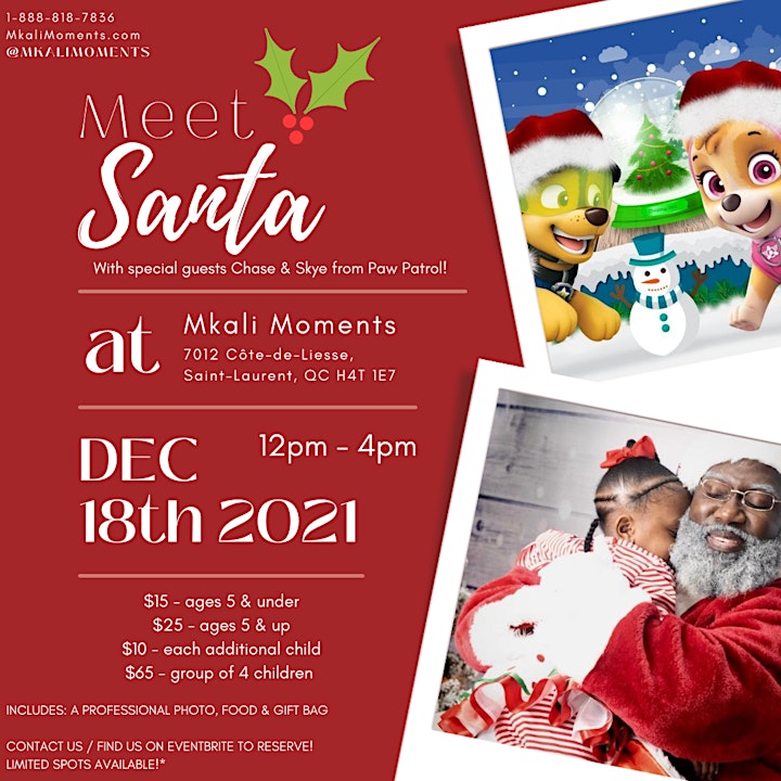 
		Meet Santa: with special guests Chase and Skye from Paw Patrol image
