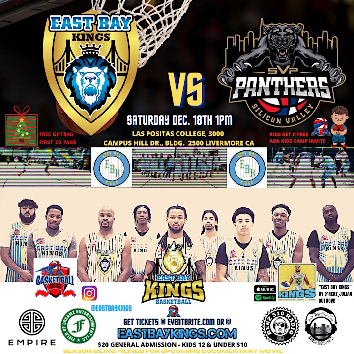 
		East Bay Kings vs. Silicon Valley Panthers ABA Basketball image
