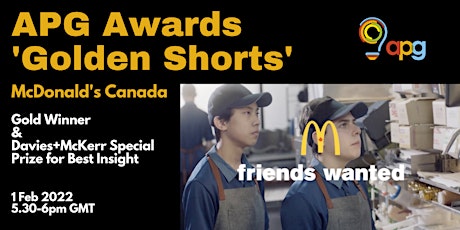 APG Awards 'Golden Shorts' - McDonald's Canada tickets