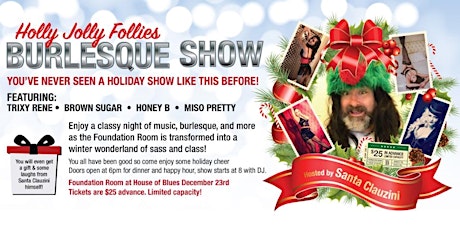 Holly Jolly Follies Holiday Burlesque Show Hosted by Santa Clauzini  primärbild