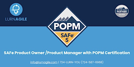 SAFe Product Owner /Product Manager with POPM Certification tickets