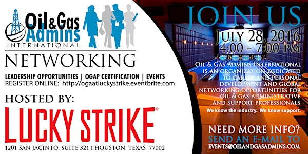 Oil & Gas Admins International Networking at Lucky Strike