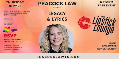 Peacock Law Presents "Legacy & Lyrics" tickets