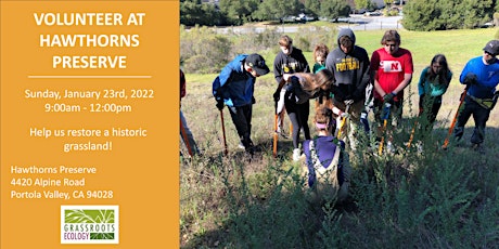 Volunteer Outdoors in Portola Valley at Hawthorns Preserve tickets