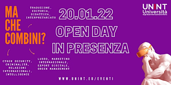 Open Day  in presenza - 20 gennaio 2022