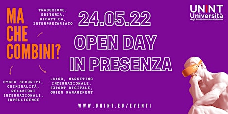 Open Day  in presenza - 24 maggio 2022 tickets