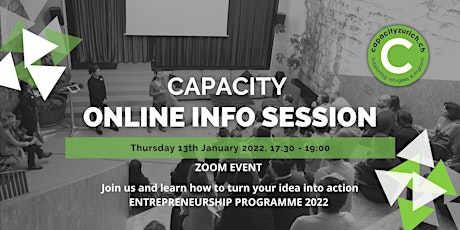 Capacity Entrepreneurship Programme 2022 | Info-Session for Entrepreneurs