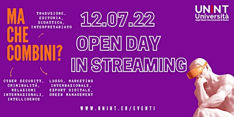 Open Day in diretta streaming- 12 luglio  2022 tickets