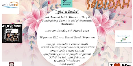 Celebration of Int'l Women's Day in Aid of Dementia Australia tickets