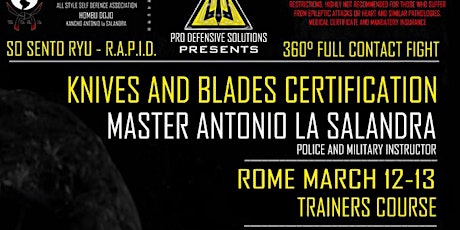 KNIVES AND BLADES R.A.P.I.D. SYSTEM TRAINERS COURSE biglietti