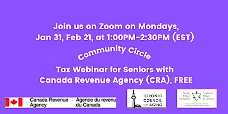 Tax Webinar Series with CRA: Benefits & Credits for Seniors tickets